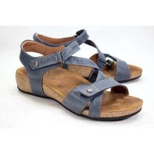 Taos Footwear Blue and Tan Sandals